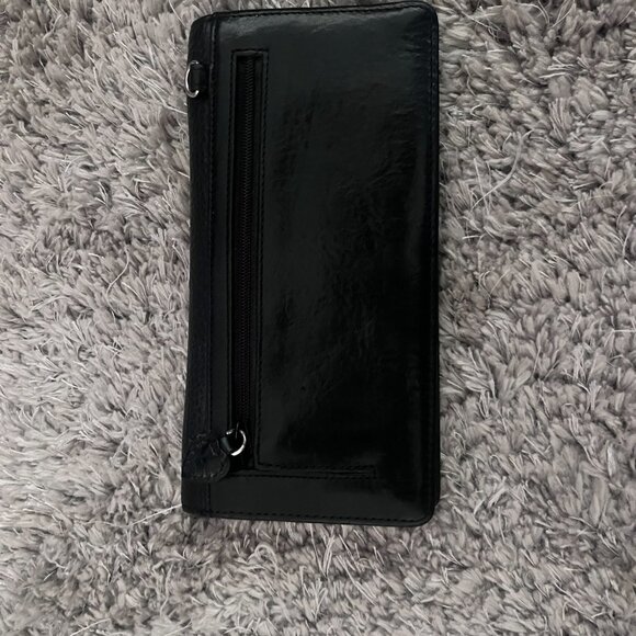 Brighton Vintage Black Leather Wallet Purse with Red Heart Like New - Picture 5 of 5